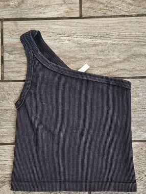 Nikibiki One-Shoulder Ribbed Tank Top Size Medium